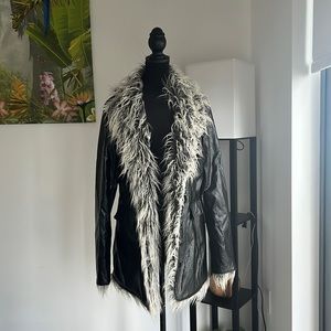 Faux leather white fur Dolls Kill jacket